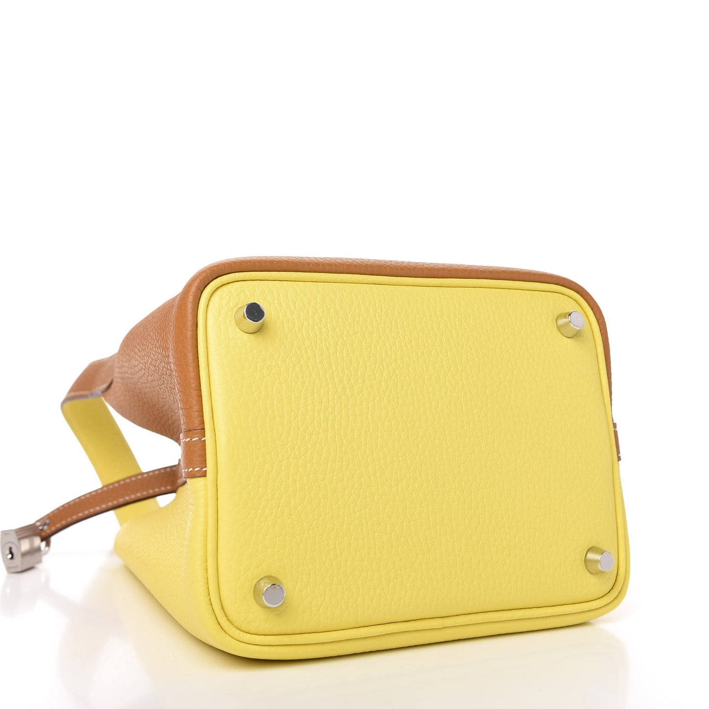 Taurillon Clemence Casaque Picotin Lock 18 PM Lime Sesame