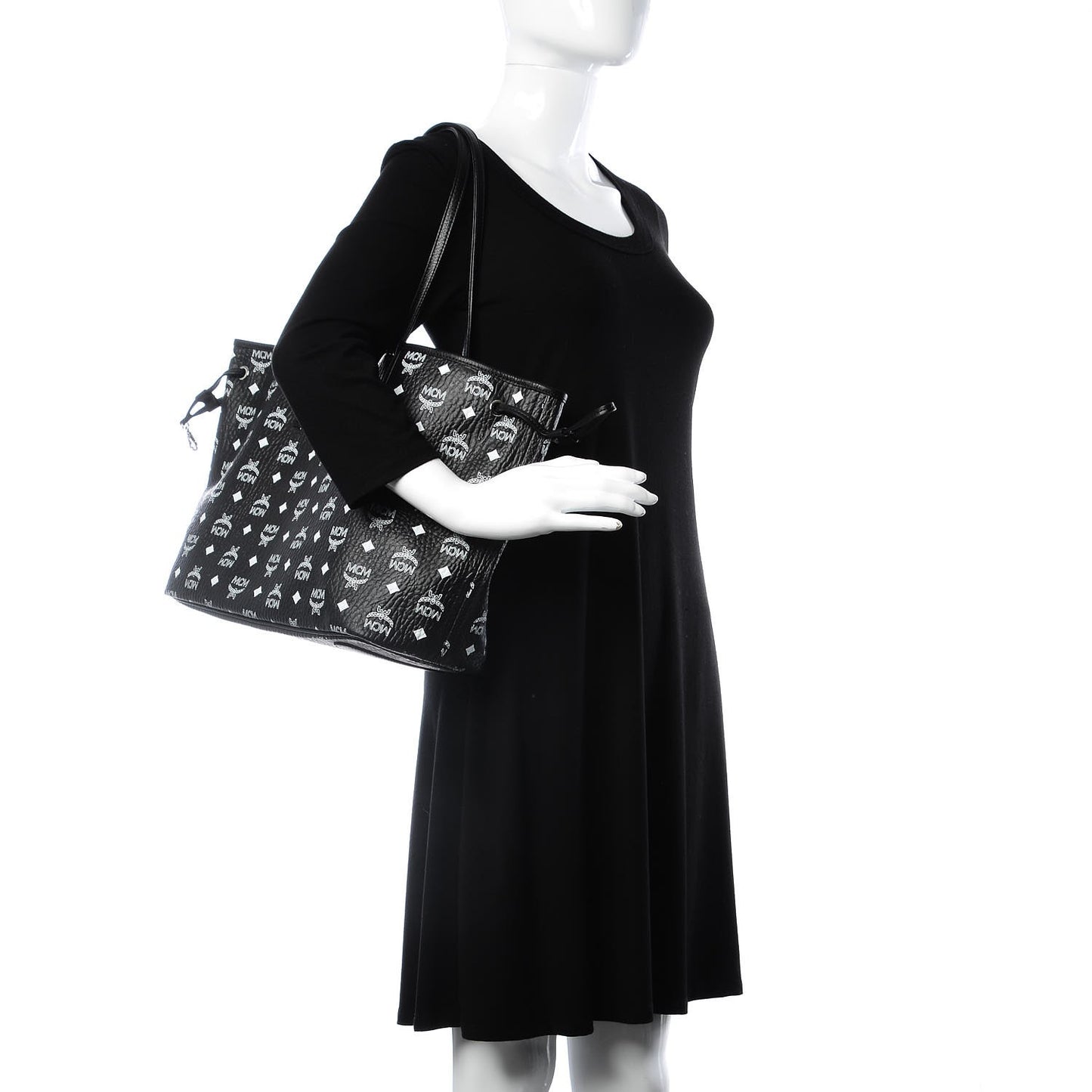 Visetos Medium Reversible Shopper Tote Black