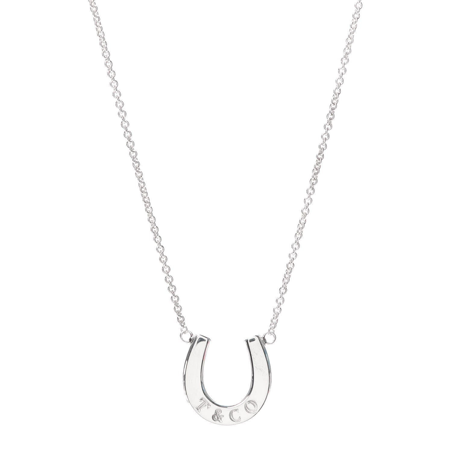Tiffany Sterling Silver 1837 Horseshoe Pendant Necklace 1 of 5