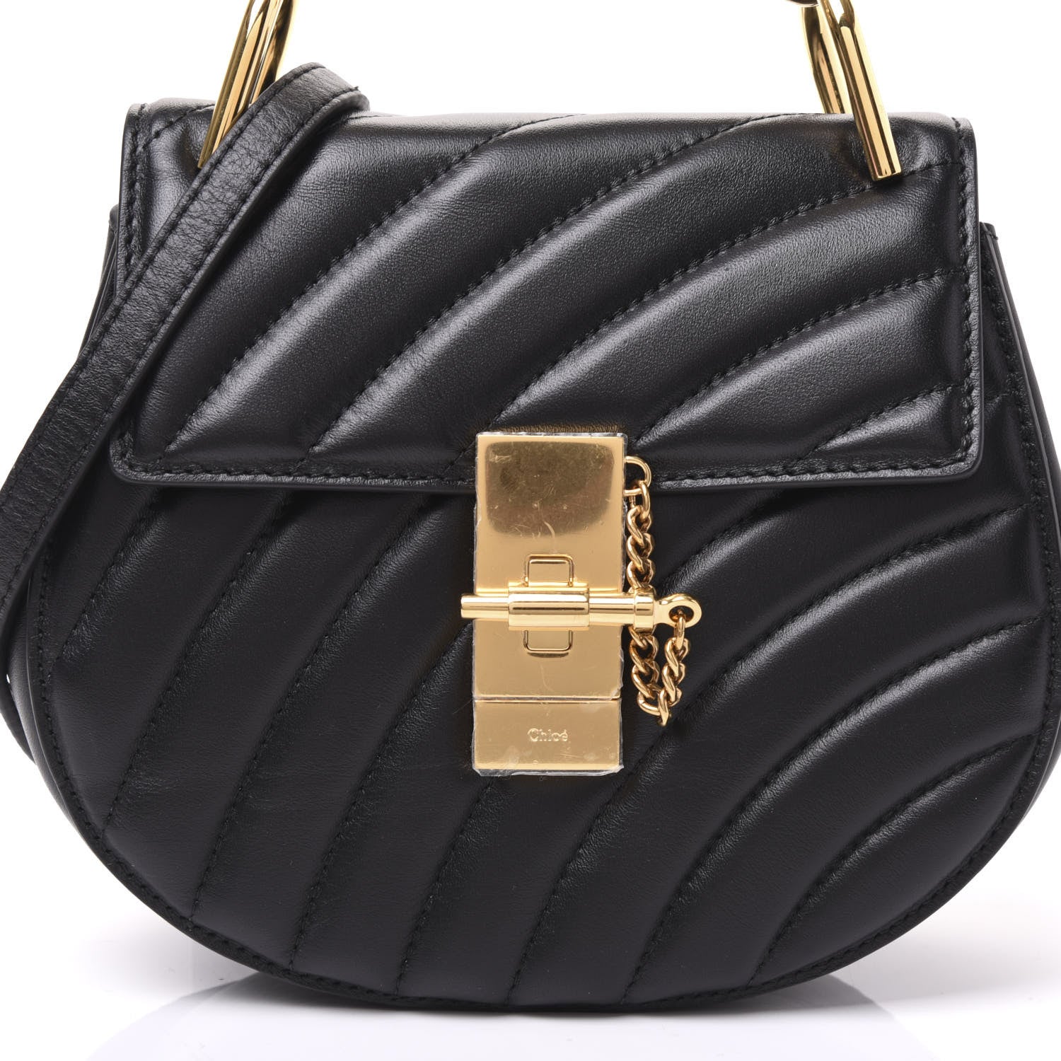 Chloe Calfskin Quilted Mini Drew Bijou Shoulder Bag Black 8 of 8