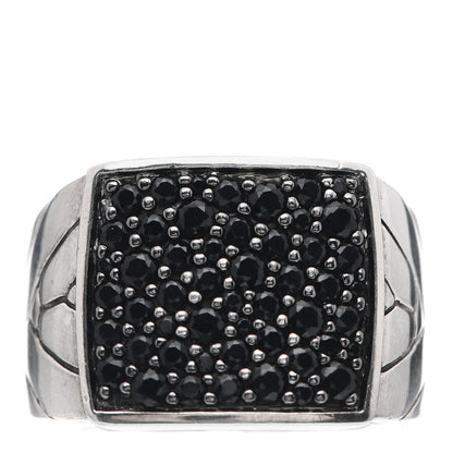 John Hardy Sterling Silver Black Sapphire Modern Chain Signet Ring 62 10 1 of 5