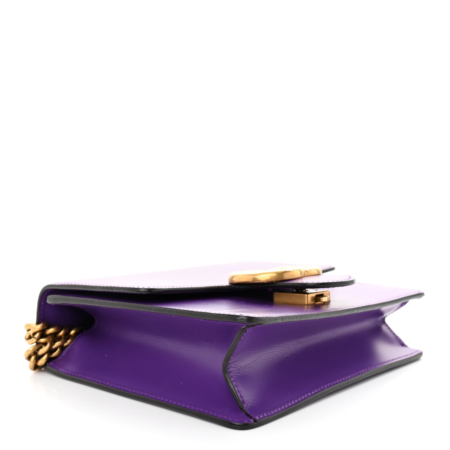 Gucci Knight Calfskin Small GG Marmont Chain Handle Bag Shine Purple 4 of 15