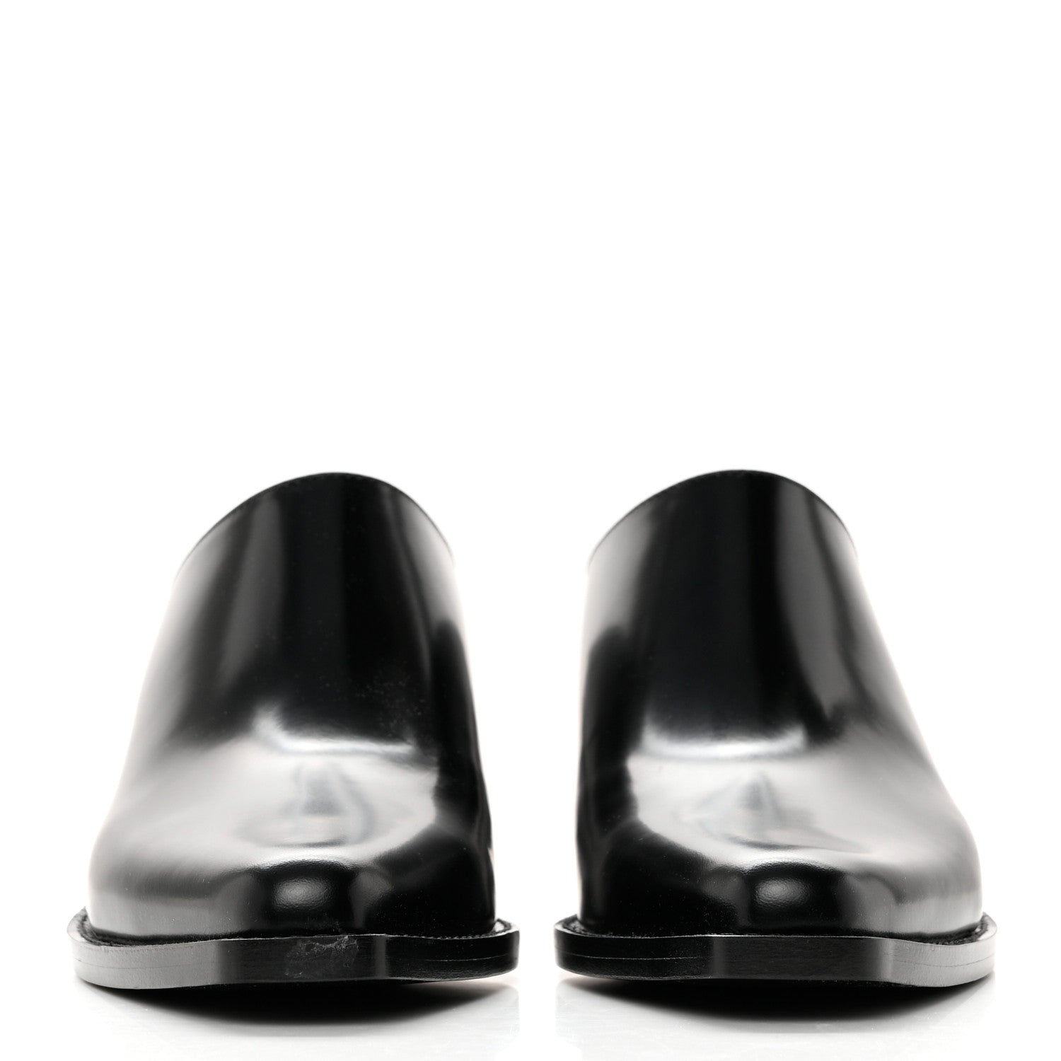 Fendi Vitello Abrasivato FF Cut Mules 39 Black 2 of 9