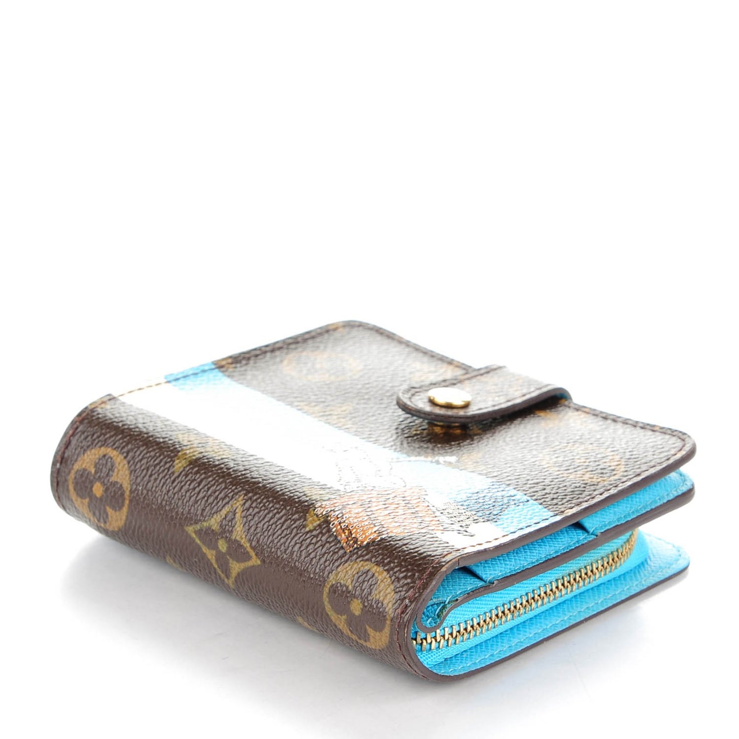 Monogram Groom Compact Zip Wallet Blue