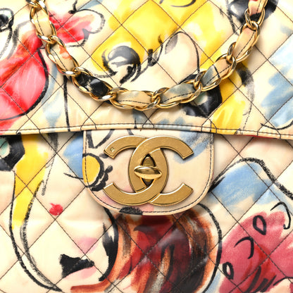 Chanel Coated Canvas Jumbo XL Hawaii Graffiti Flap Multicolor 7 of 10