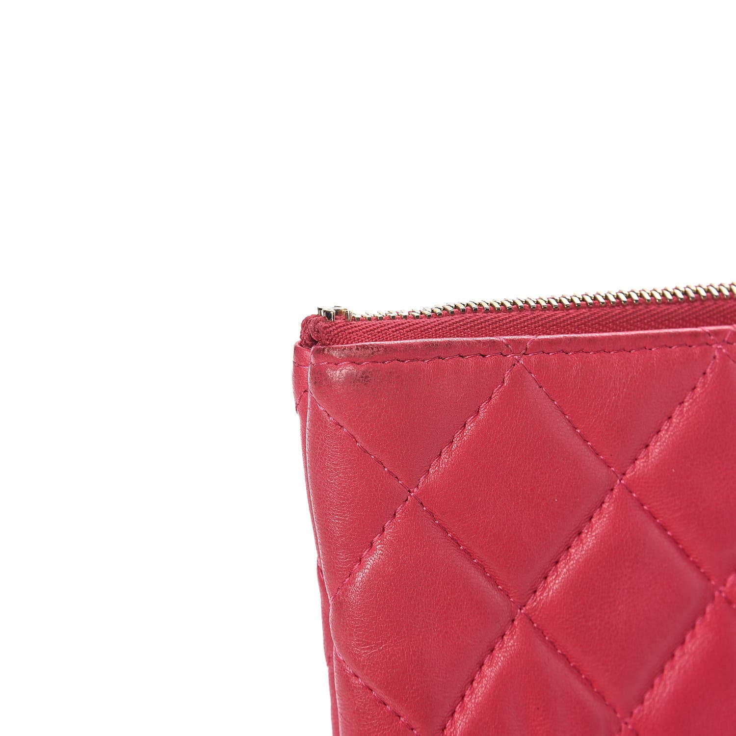 Chanel Lambskin Quilted Large Cosmetic Case Dark Pink 12 of 14