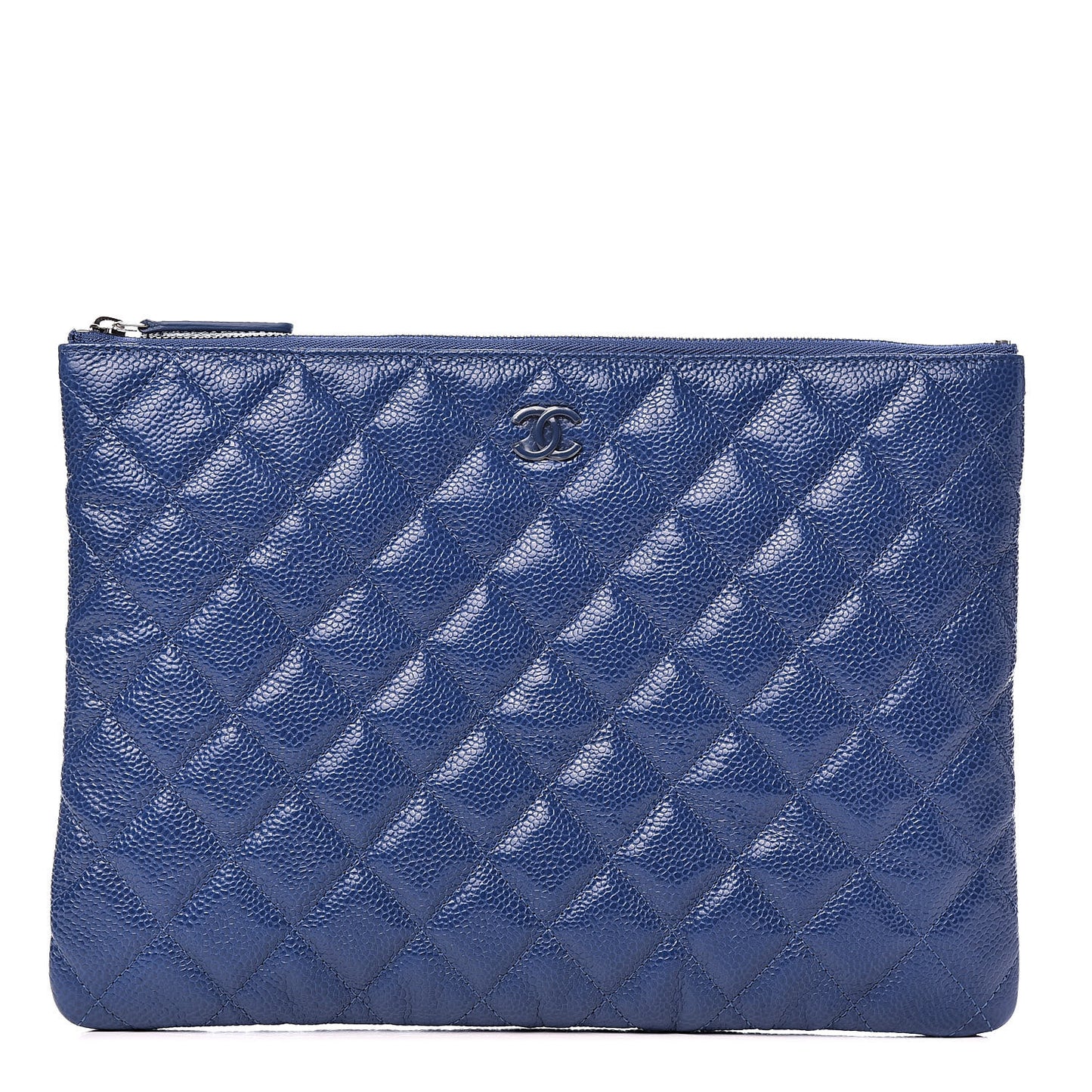 Caviar Quilted Medium Cosmetic Case Blue
