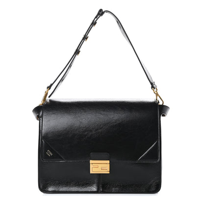 Fendi Agnello Old Shine Large Kan U Shoulder Bag Black 1 of 11