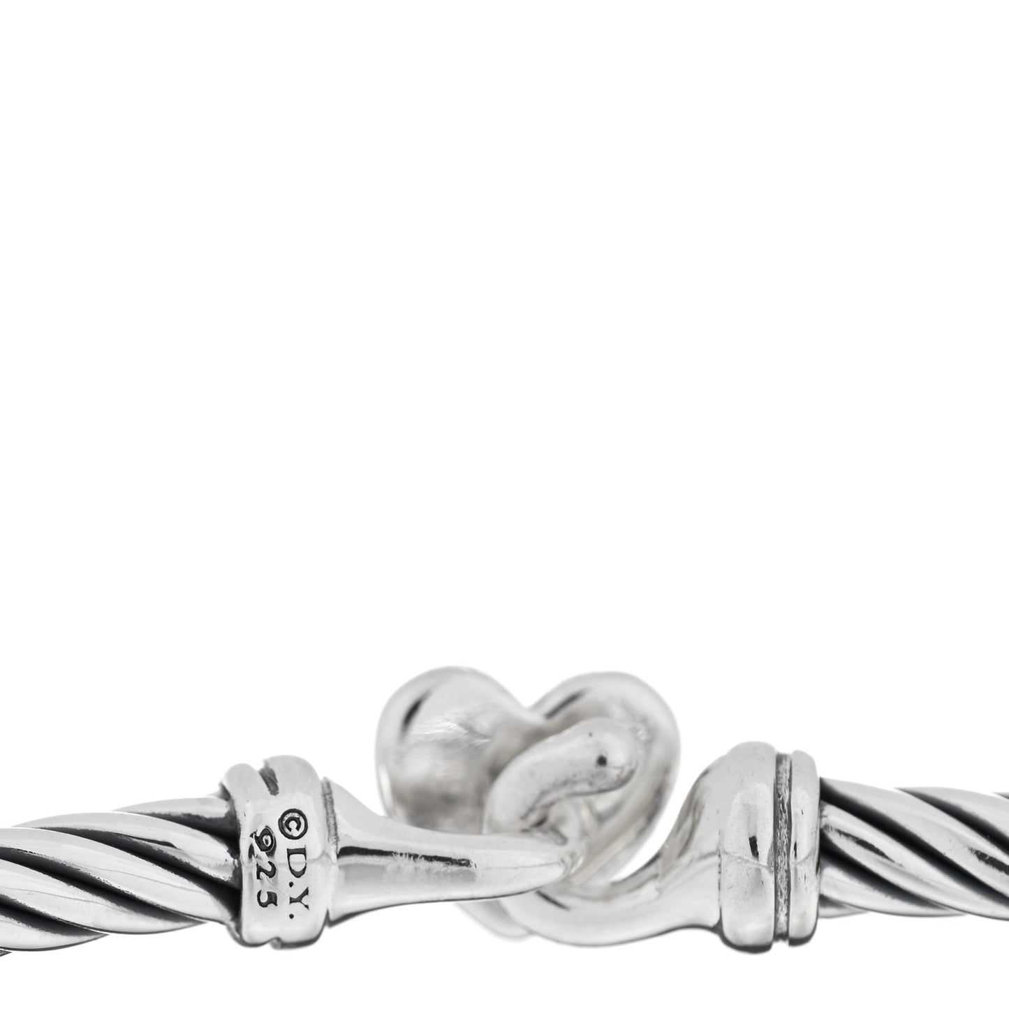 Sterling Silver Diamond Cable Collectibles Heart Bracelet