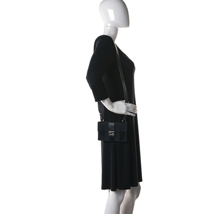 Fendi Recycled Nylon Vitello Grace Light Pequin Baguette Belt Pouch Black 2 of 9