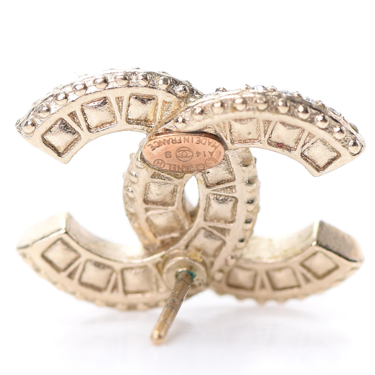 Crystal Timeless CC Earrings Light Gold