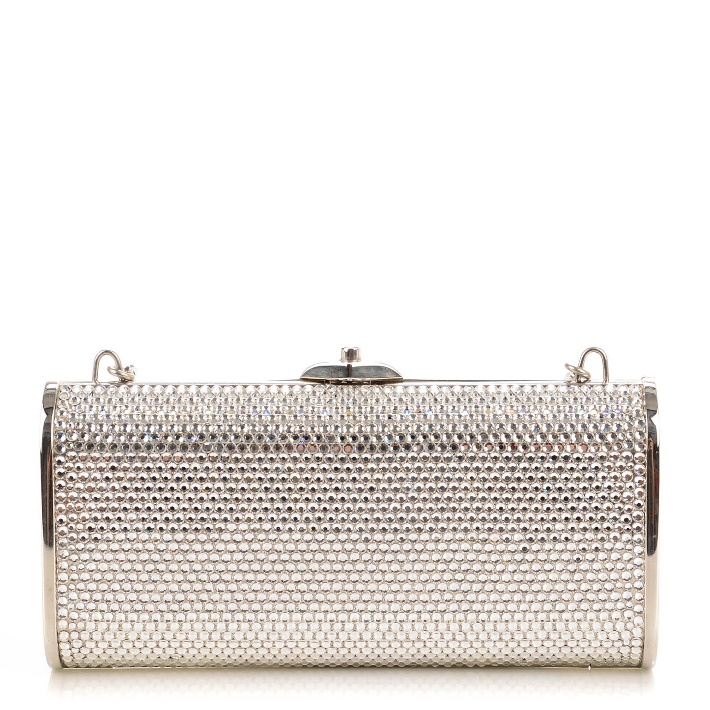 Swarovski Crystal Minaudiere Clutch Silver