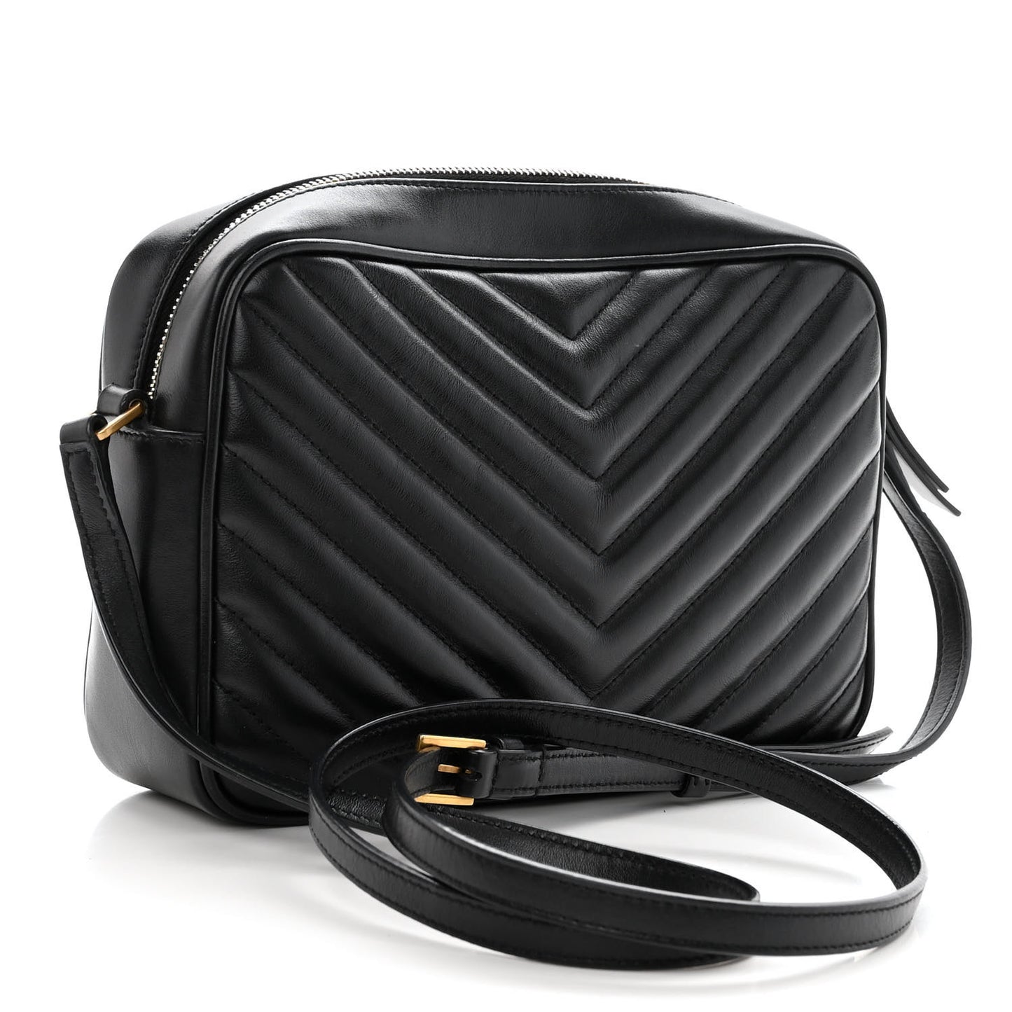 Calfskin Matelasse Monogram Lou Camera Bag Black