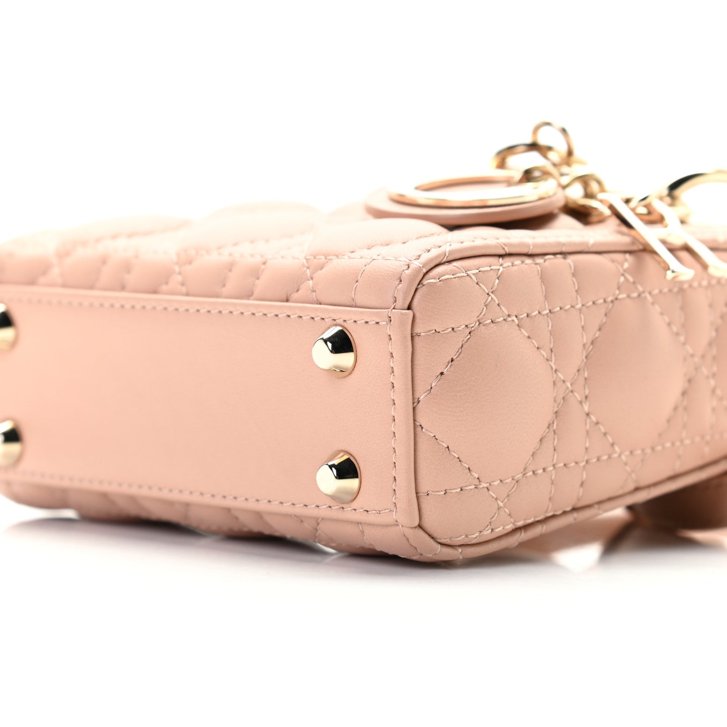 Lambskin Cannage Micro Lady Dior Rose De Vents