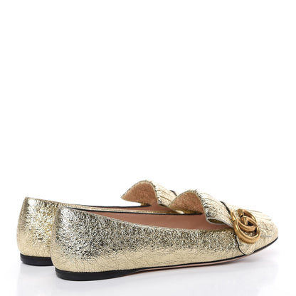 Gucci Galassia GG Marmont Fringe Flats 36.5 Platino 4 of 8