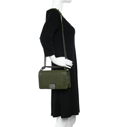 Chanel Lambskin Quilted Medium Boy Flap Green 2 of 11