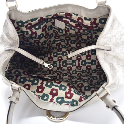 Gucci Guccissima Large D Gold Ring Shoulder Bag Off White 5 of 7