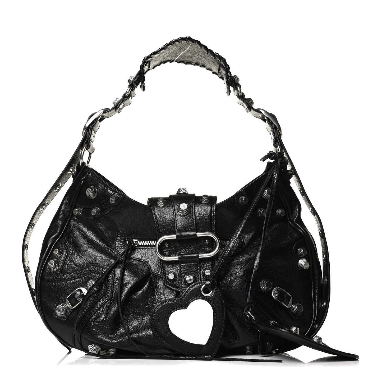 Agneau Arena Medium Le Cagole Shoulder Bag Black