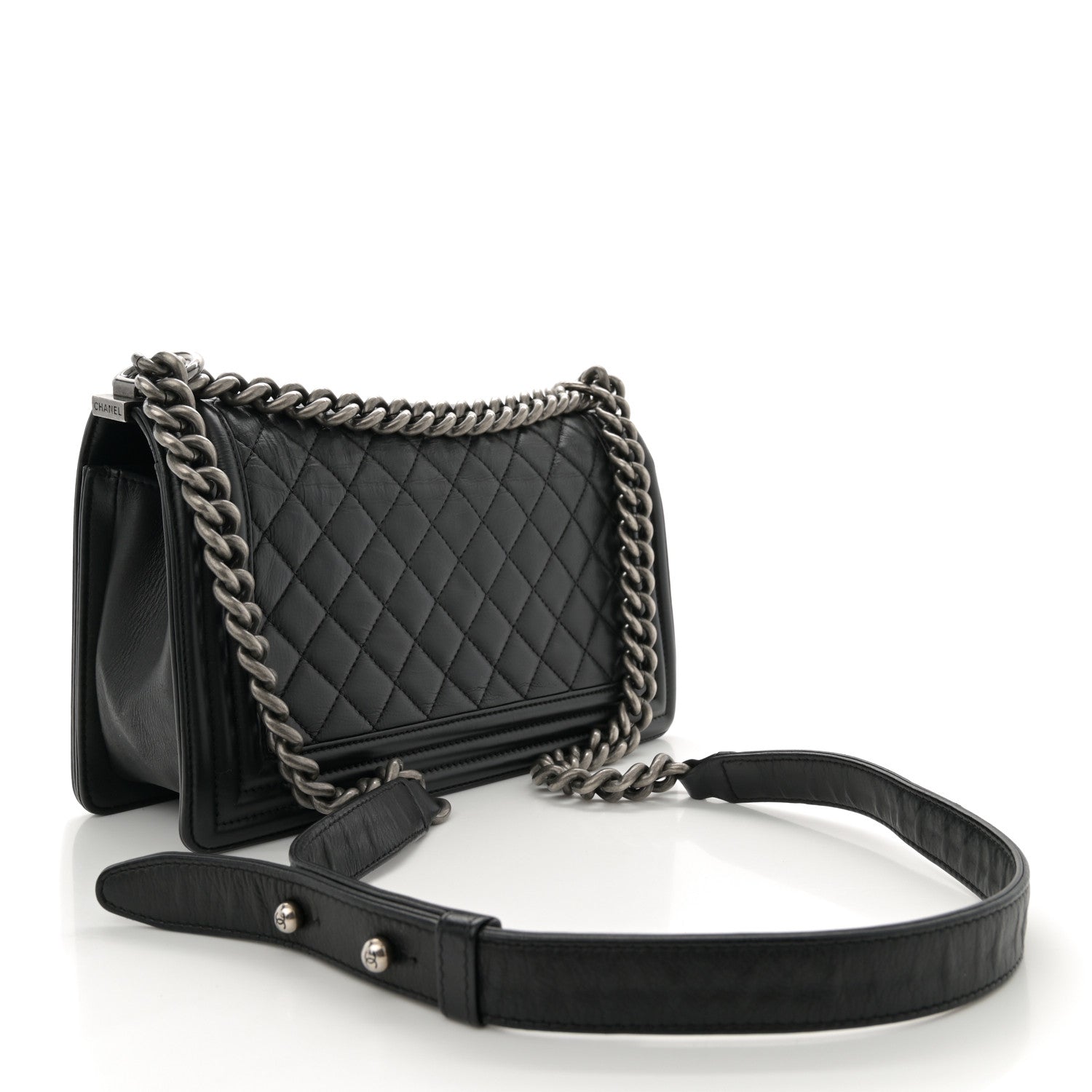 Chanel Calfskin Quilted Medium Boy Flap Black 2 of 11