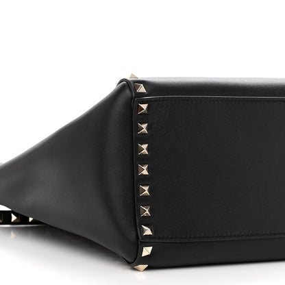 Valentino Garavani Vitello Rockstud Double Handle Tote Black 8 of 9