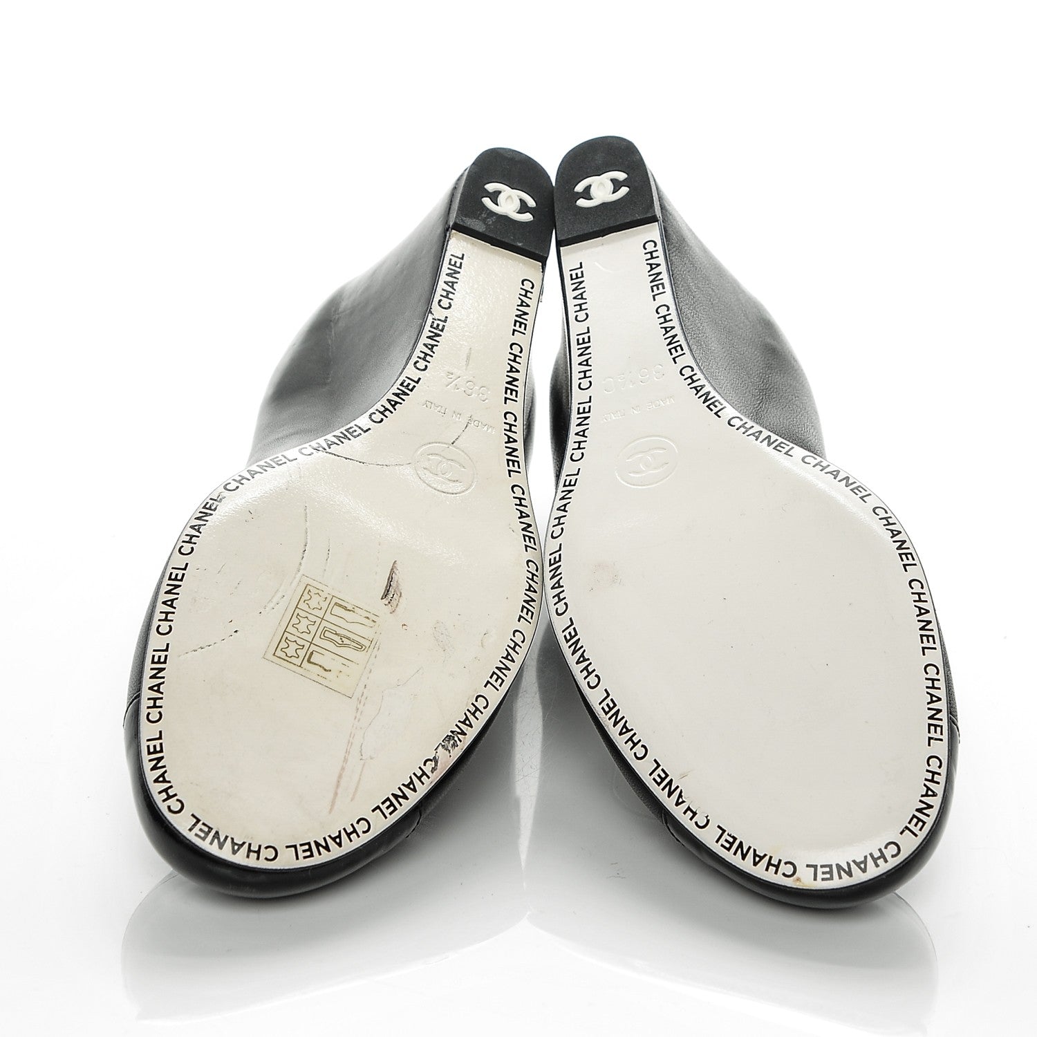 Chanel Lambskin Patent Cap Toe Wedges 36.5 Black 5 of 7