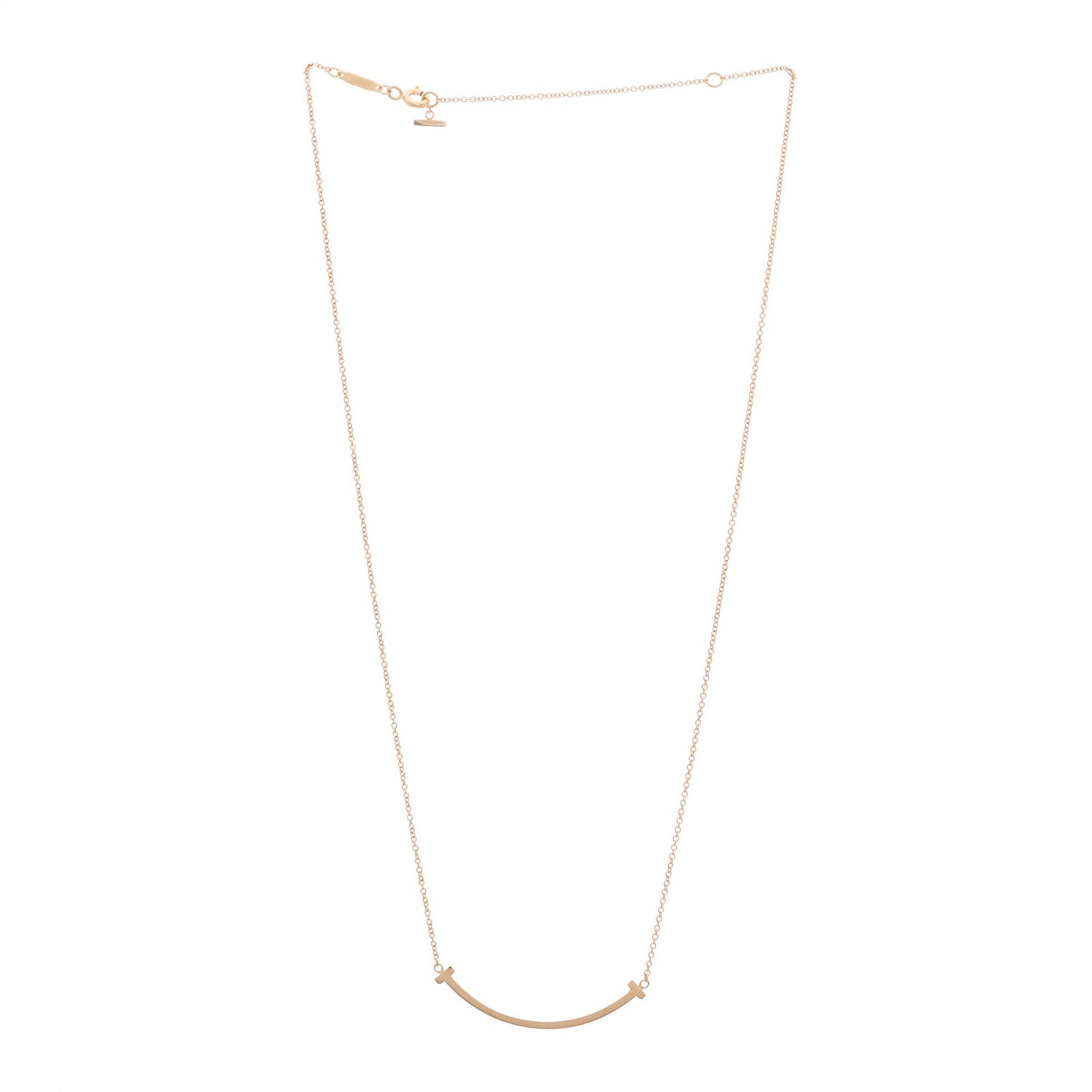 18K Rose Gold Small T Smile Pendant Necklace
