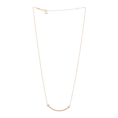 Tiffany 18K Rose Gold Small T Smile Pendant Necklace 3 of 7