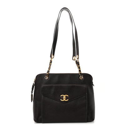 Chanel Caviar CC Shopper Tote Brown 1 of 19