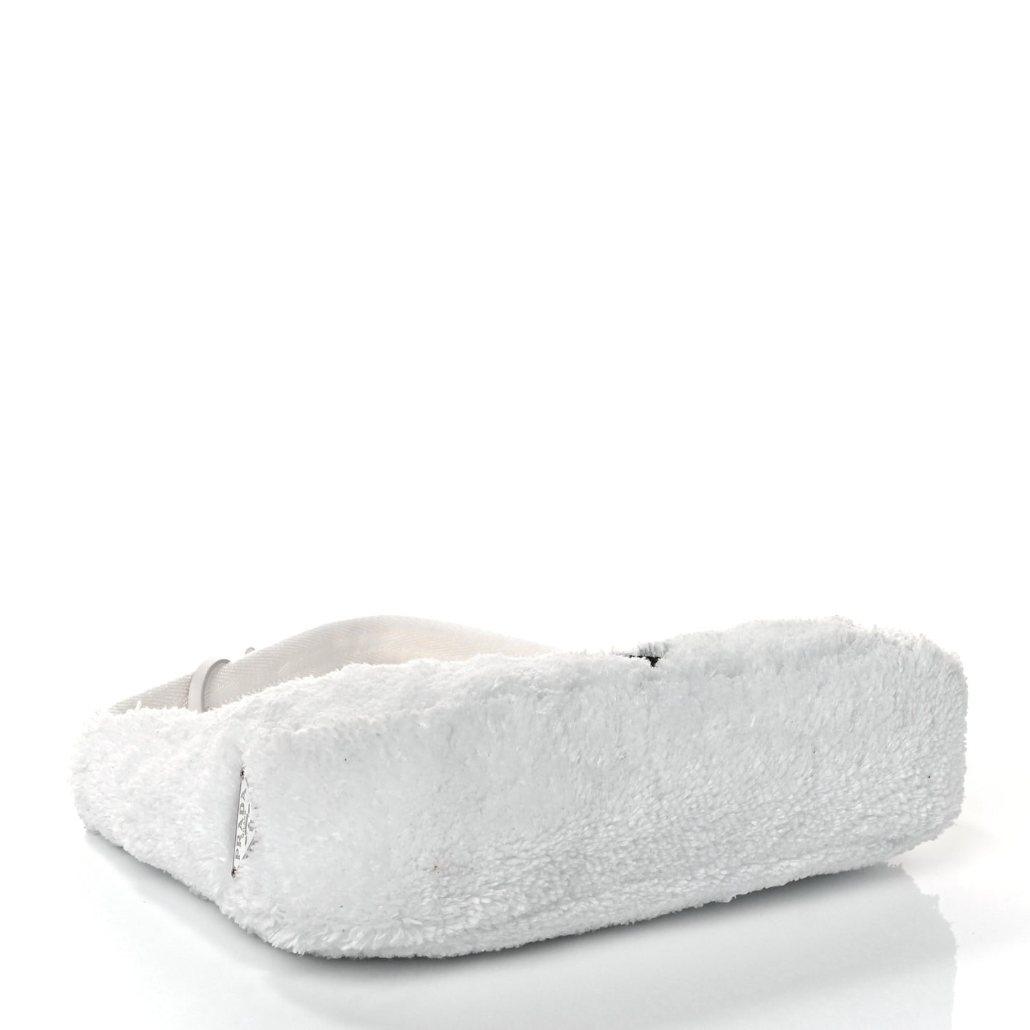 Terry Cloth Mini Re-Edition 2000 Bag White Black