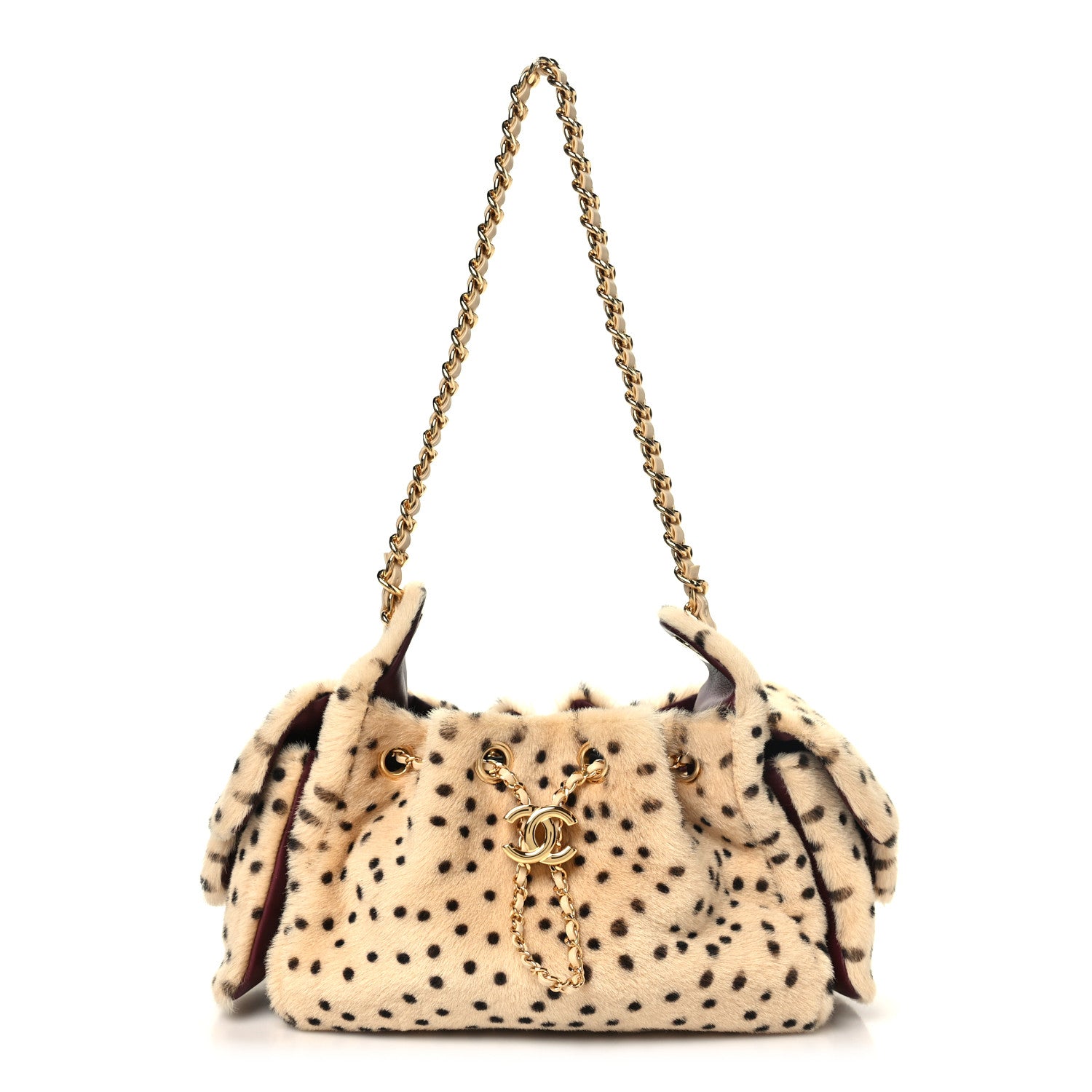 Chanel Pony Hair Mini Chanel 25 Handbag Beige Black 1 of 10