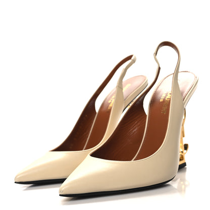 Saint Laurent Calfskin Opyum 110 Slingback Pumps 36 Real Beige 3 of 8