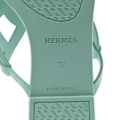 Hermes Rubber Womens Egerie Sandals 37 Vert Embrun 6 of 9