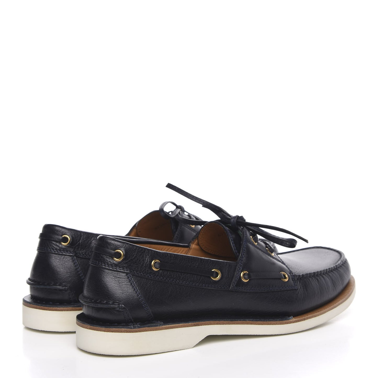 Calfskin Mens Delta Boat Loafer 8.5 Black
