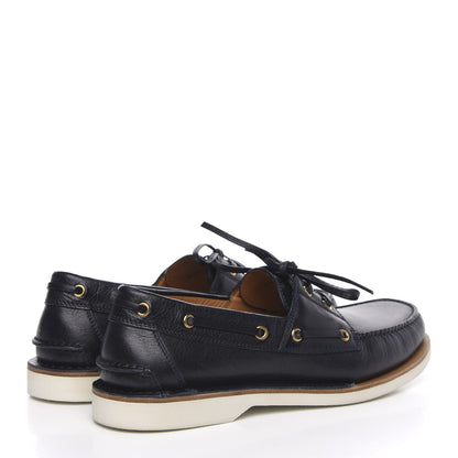 Gucci Calfskin Mens Delta Boat Loafer 8.5 Black 4 of 9