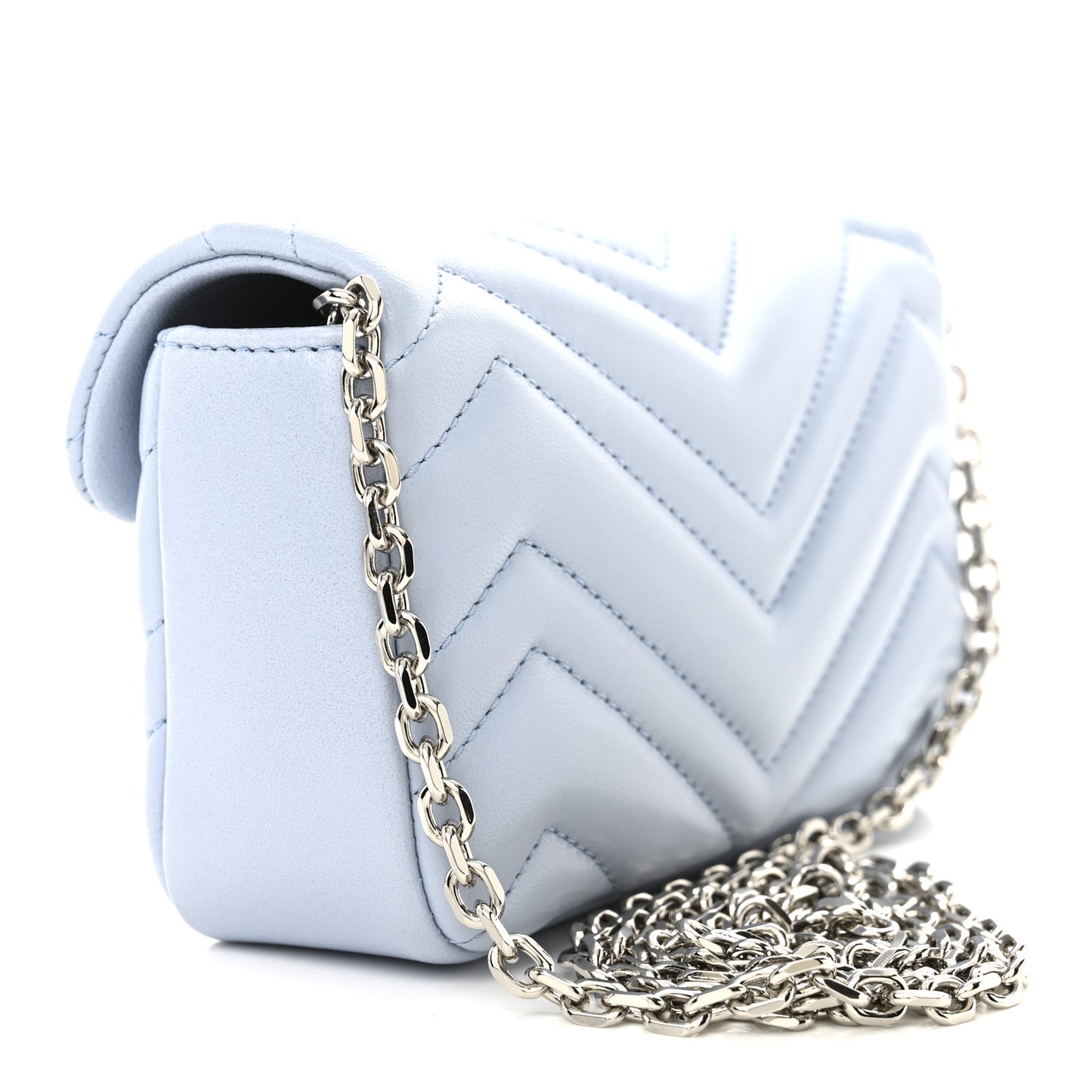 Lambskin Matelasse Mini GG Marmont Shoulder Bag Porcelain Light Blue