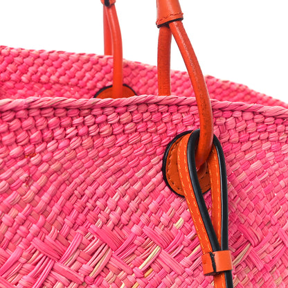 Loewe Iraca Palm Calfskin Anagram Basket Bag Fuchsia 11 of 11