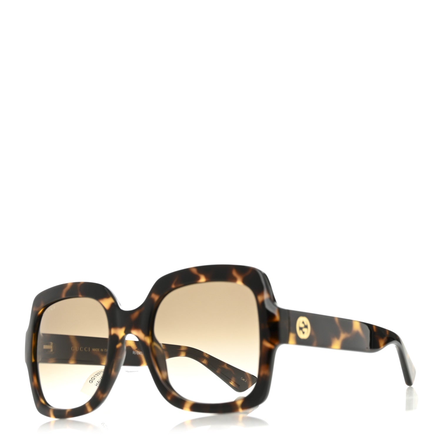 Gucci Acetate Square Frame Sunglasses GG1337S Havana 1 of 8