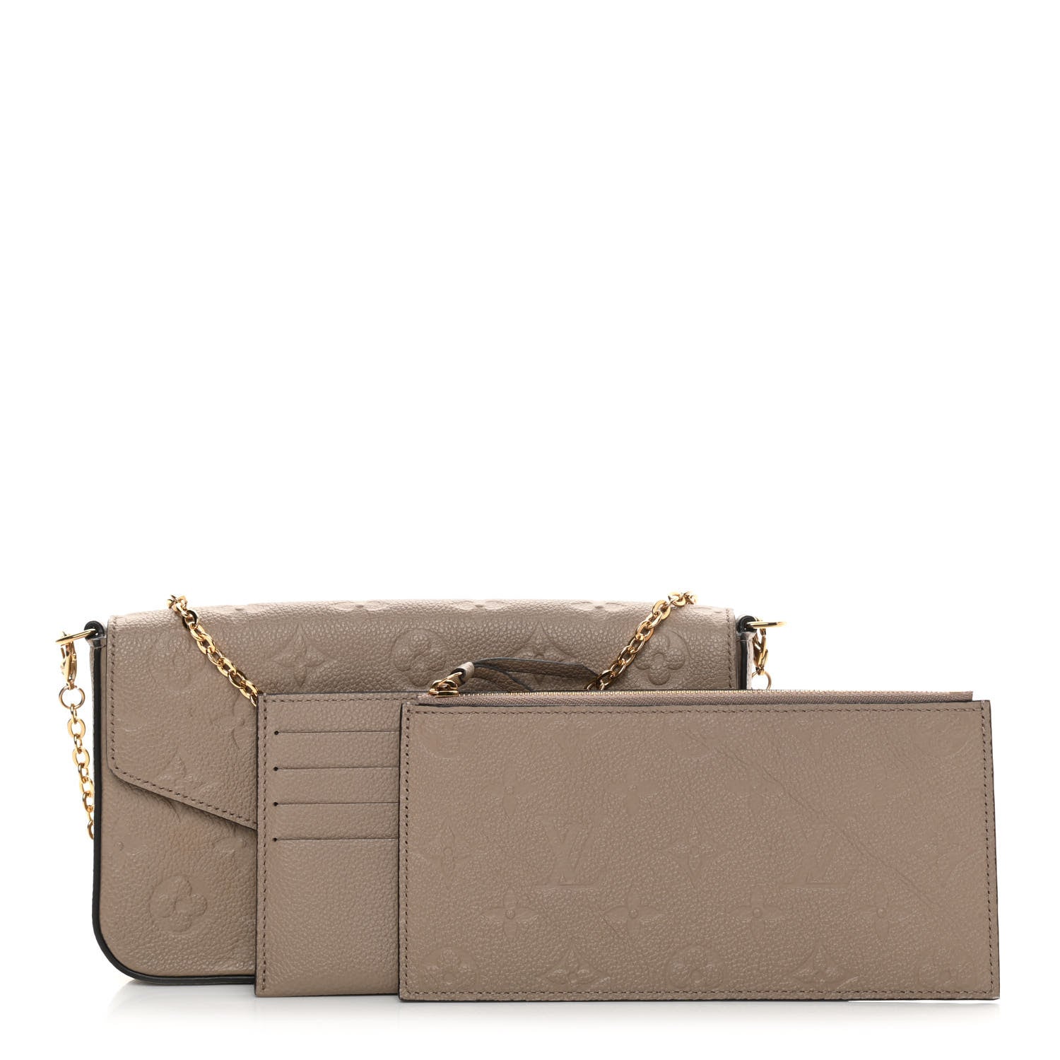 Louis Vuitton Empreinte Pochette Felicie Chain Wallet Tourterelle 1 of 14