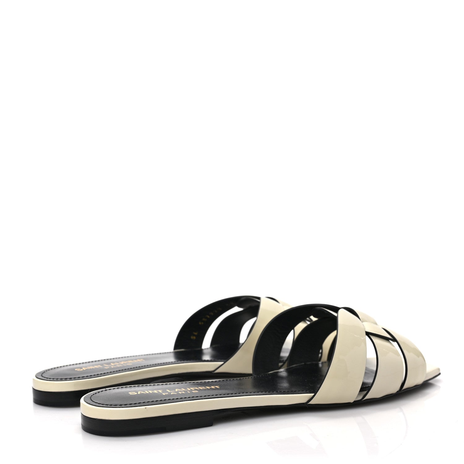 Saint Laurent Patent Calfskin Nu Pied 05 Slide Sandals 38 Off White 4 of 7