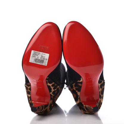 Christian Louboutin Veau Velours Pony Hair Acheval 100 Knee Boots 38.5 Black Leopard 5 of 10