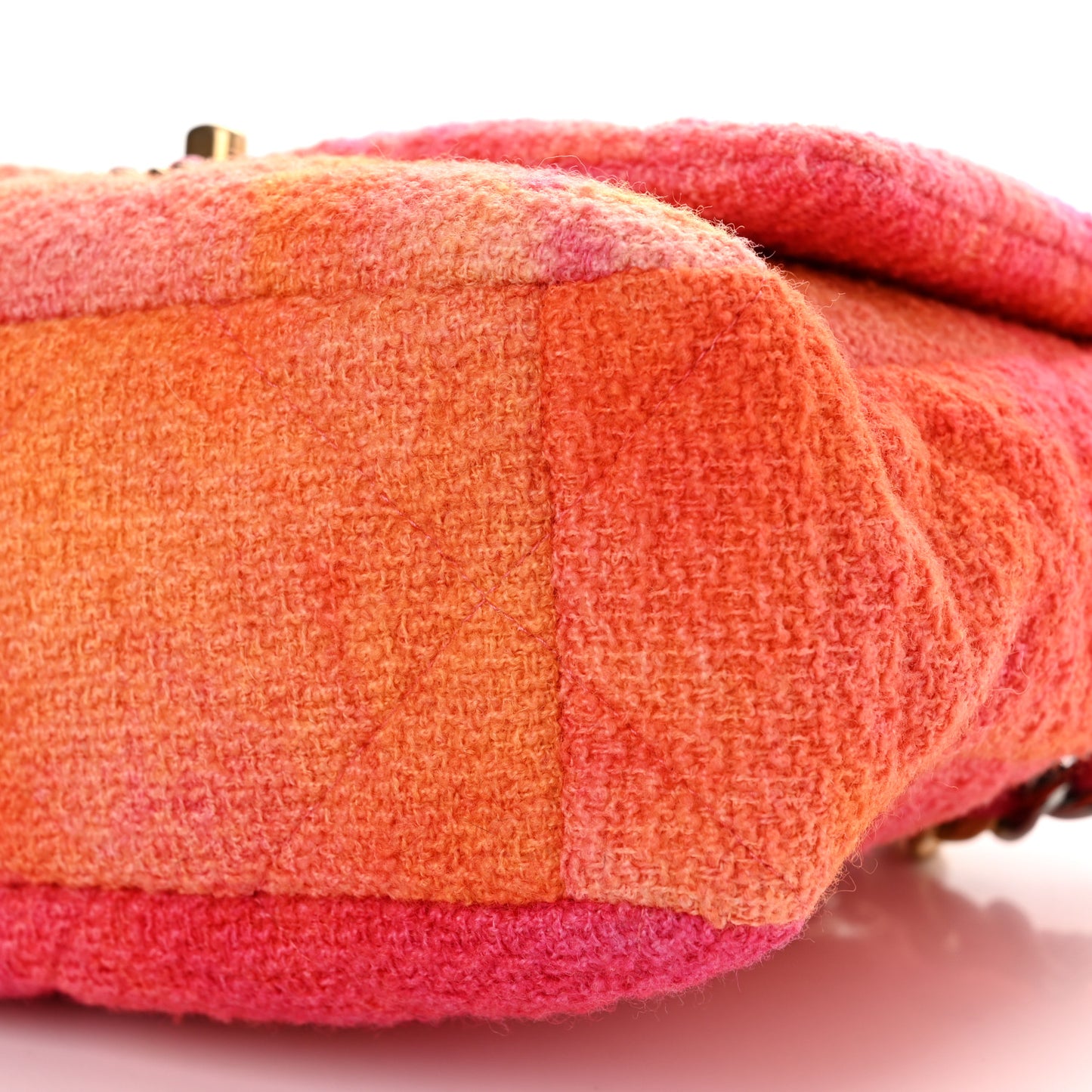Tweed Quilted Large Chanel 19 Flap Coral Pink