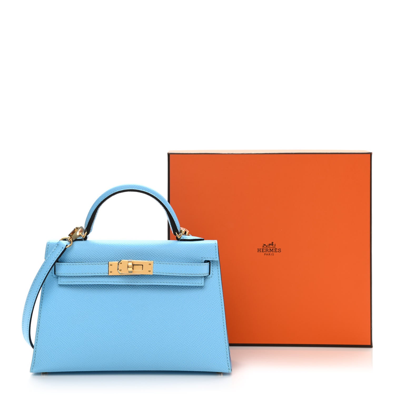 Hermes Epsom Mini Kelly Sellier 20 Celeste 12 of 12