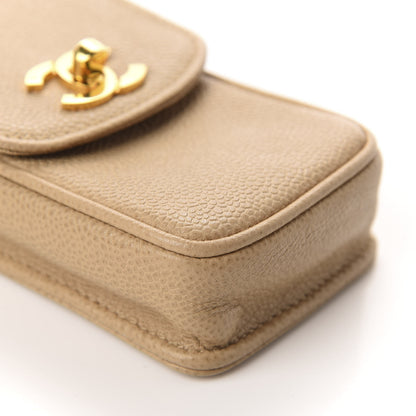 Chanel Caviar Phone Holder Crossbody Beige 6 of 11