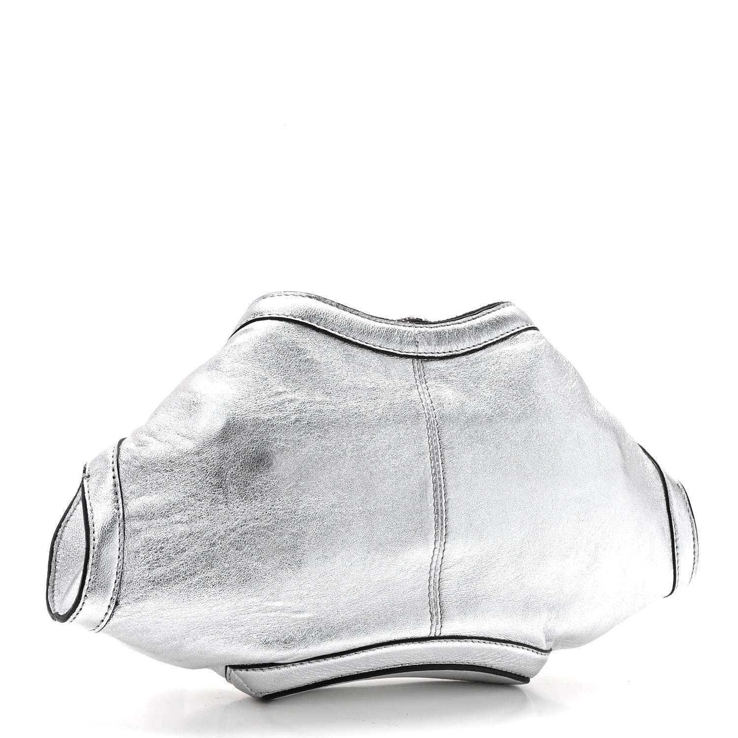Alexander McQueen Metallic Lambskin De Manta Clutch Silver 3 of 10