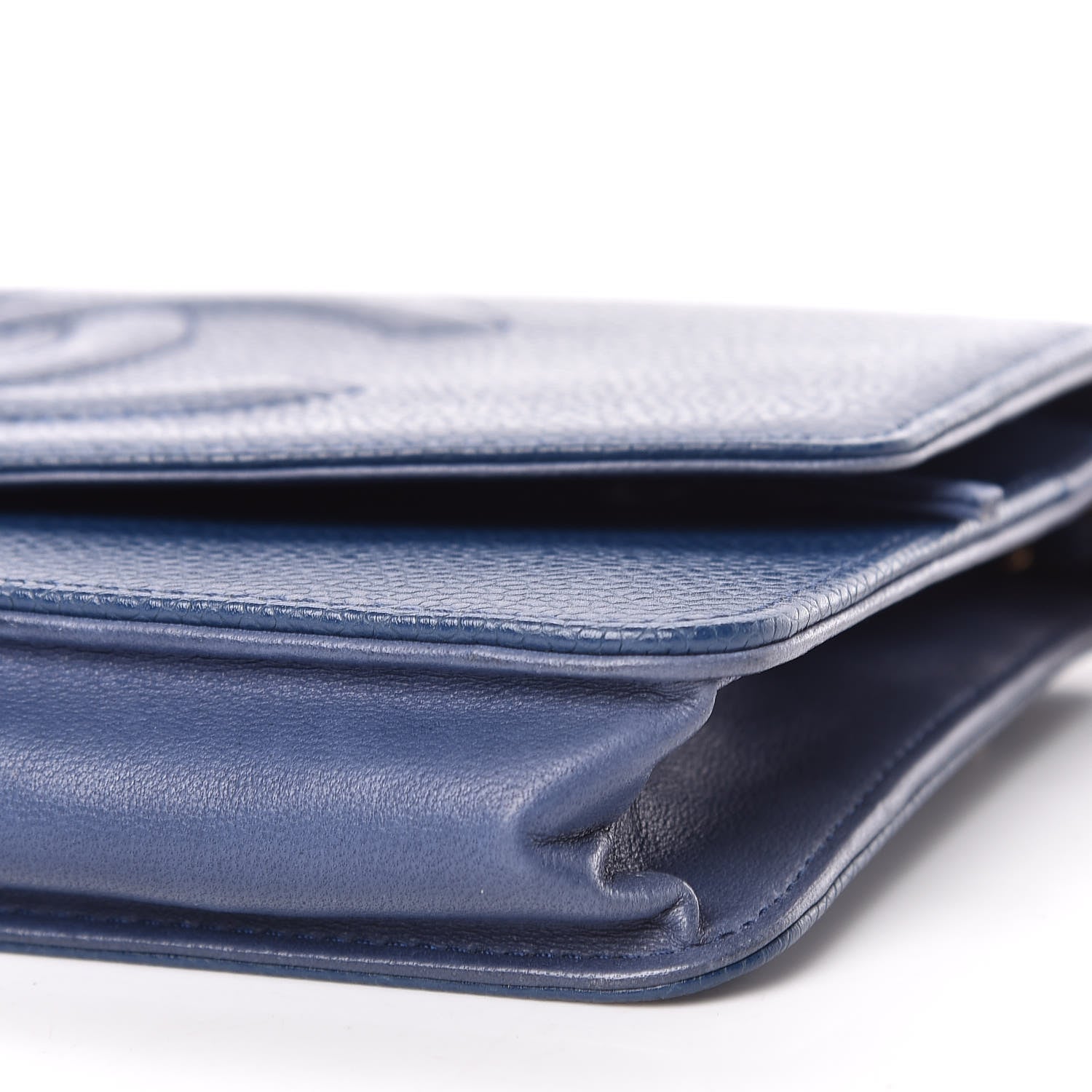 Chanel Caviar Timeless CC Wallet On Chain WOC Navy Blue 7 of 11