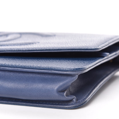 Chanel Caviar Timeless CC Wallet On Chain WOC Navy Blue 7 of 11