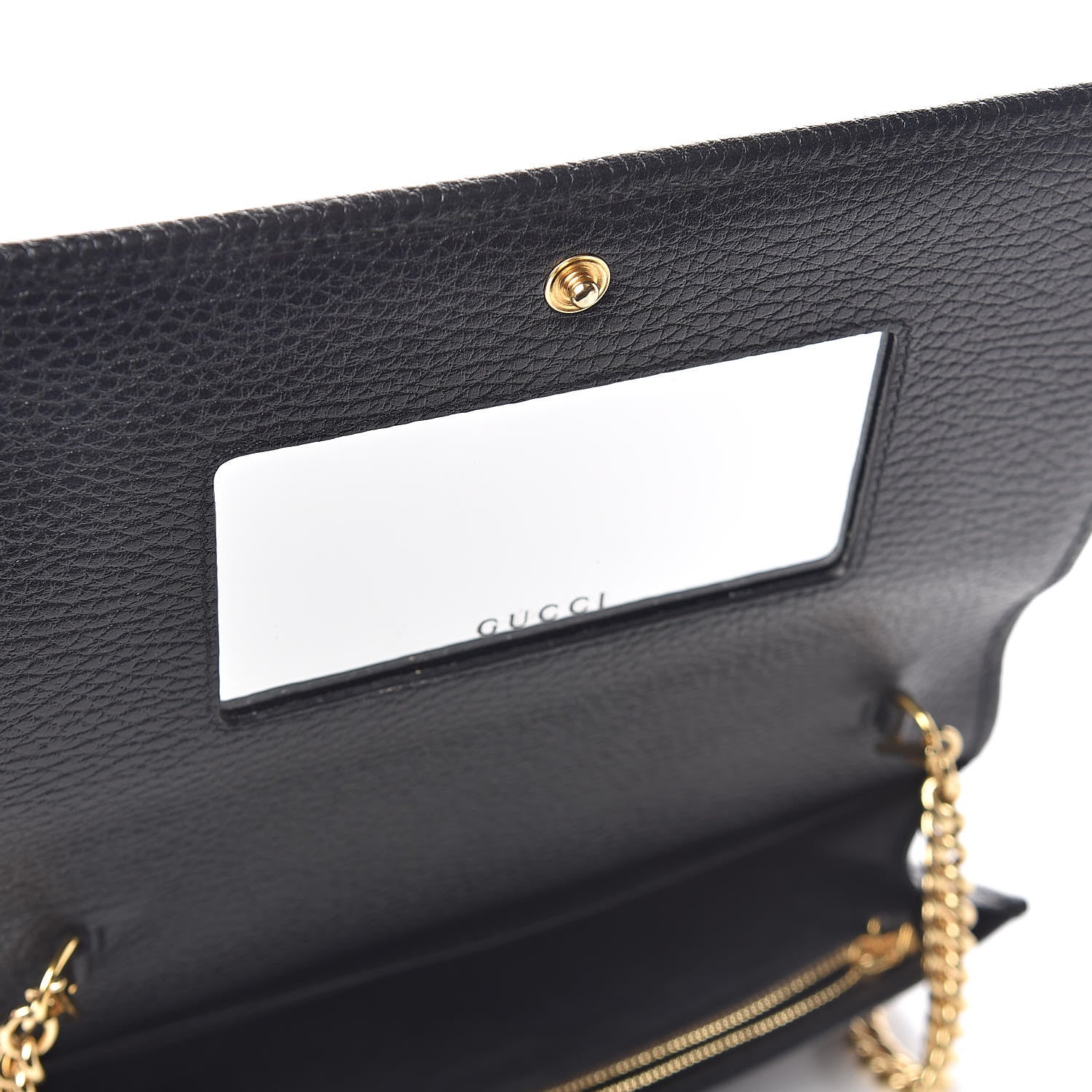 Gucci Calfskin Mini GG Marmont Chain Wallet Black 7 of 13