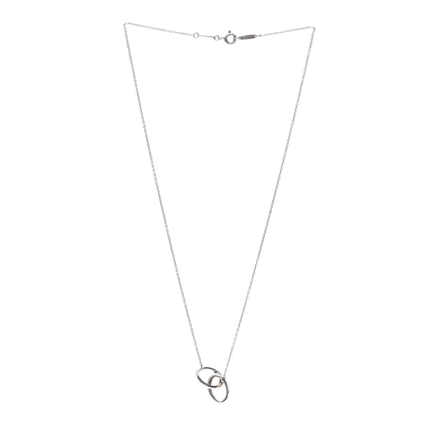 Sterling Silver Elsa Peretti Interlocking Ovals Pendant Necklace