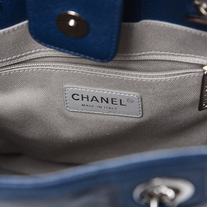 Chanel Glazed Calfskin Mini Deauville Tote Blue 7 of 9
