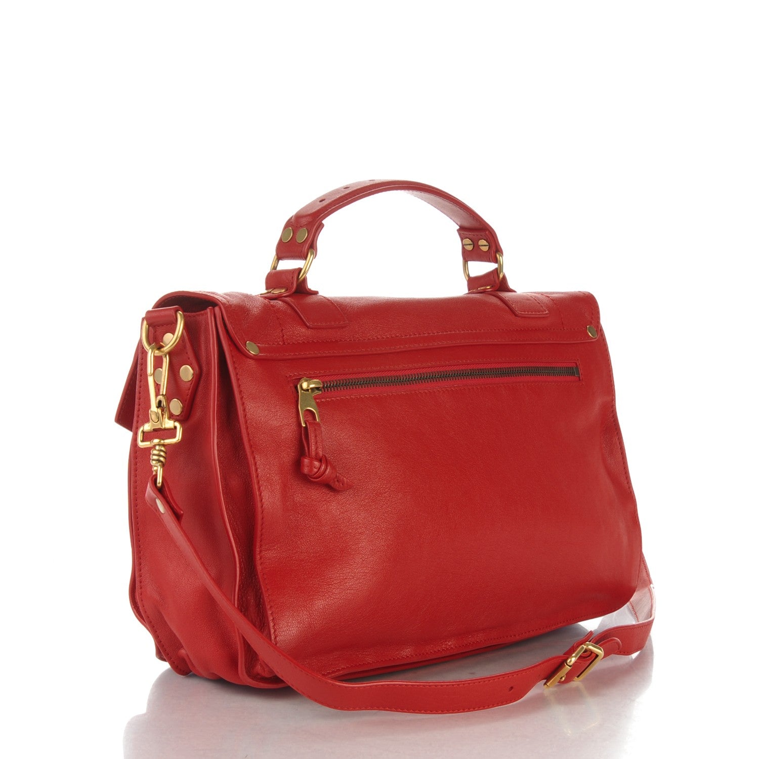 Proenza Schouler Lambskin Medium PS1 Satchel Red 3 of 8